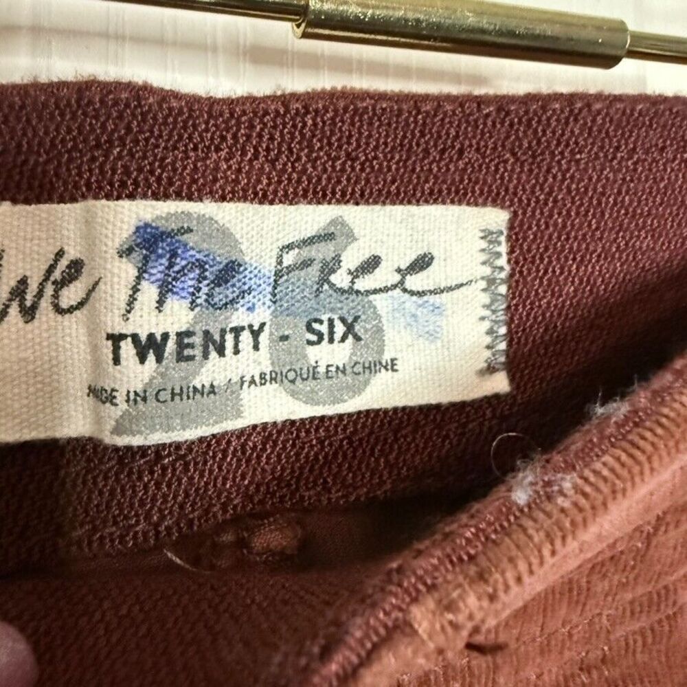 Free People We The Free Pull On Corduroy Stretch Flare Women 26 Terracotta Boho - Picture 3 of 9